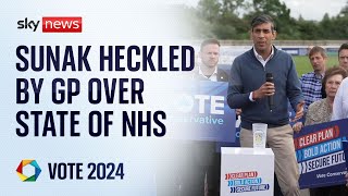 PM heckled by GP over the state of the NHS  General Election 2024 [upl. by Anehsuc]