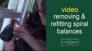 how to remove and refit spiral balances  by The Woodworkers Company [upl. by Essirehc]