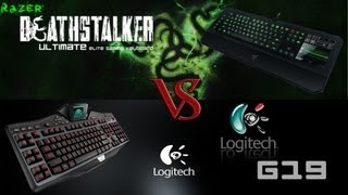 Razer DeathStalker Ultimate VS Logitech G19  Gaming Keyboard Review [upl. by Tait]