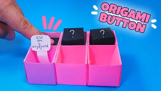 Origami BUTTON POP IT FIDGET toy  NO GLUE Origami Paper Craft  Push pop [upl. by Stoops]