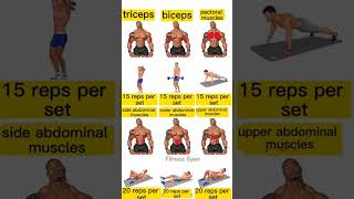 biceps triceps and abdominal workout tips Home workout daily homeexercise triceps chest shorts [upl. by Akilaz538]