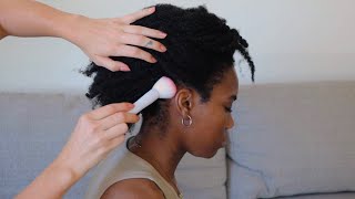 ASMR super tingly ear nape and scalp attention on Chisom whisper 4c hair [upl. by Nade692]