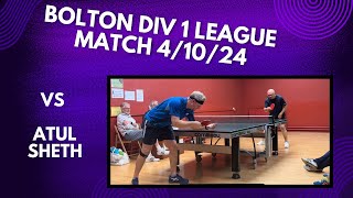 Neil Myatt vs Atul Sheth  Bolton Div 1 League Match  41024 [upl. by Analram737]