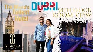 Staying at The worlds tallest hotel  GEVORA Hotel  Dubai Room Tour Breakfast amp facilities VLOG [upl. by Lauhsoj]