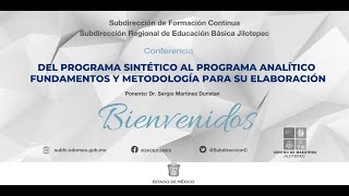 CONFERENCIA DEL PROGRAMA SINTETICO AL PROGRAMA ANALITICO [upl. by Trawets217]