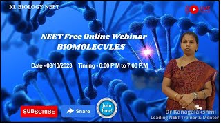 KL Biology NEET Free Online Live NEET Class  2024 BIOMOLECULES [upl. by Katrinka]