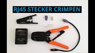 RJ45 Stecker crimpen mit Crimpzange  werkzeuglos  Netzwerkkabel Belegung selber machen [upl. by Archle619]