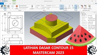 Latihan Dasar 15 MasterCAM 2023  Materi Belajar CNC  Menu Milling Contour [upl. by Gninnahc]