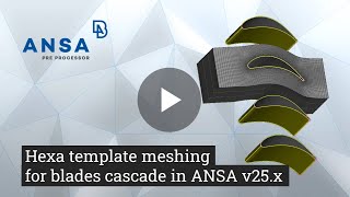 Hexa template meshing for blades cascade in ANSA v25x [upl. by Rudelson303]