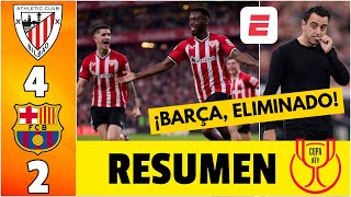 BARCELONA ELIMINADO por ATHLETIC CLUB 42 con goles de los hermanos WILLIAMS  Copa del Rey [upl. by Anayia]