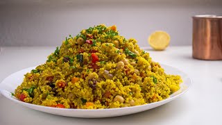 Moroccan Couscous Salad with Chickpeas  Vegan Recipe [upl. by Ainezey]