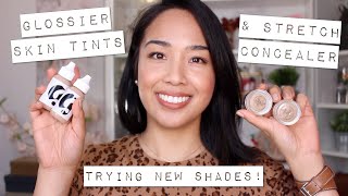 Glossier Skin Tint  Stretch Concealer  Trying New Shades [upl. by Benilda]