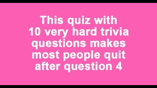 Trivia Quiz [upl. by Winthorpe]