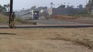 Pacific Surfliner Train 580 Oceanside with a CASCADE UNIT RARE [upl. by Arorua]