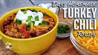 Homemade Turkey Chili  Crockpot Recipe [upl. by Luci]