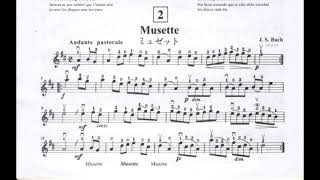 02 Musette J S Bach Suzuki Book 2 Violin Sheet Music Partitura para Violino [upl. by Gayner]