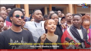 quotRejectquot Nairobi youth gather at Holy Family Basilica to campaign against the 2024 Finance Bill [upl. by Ynove]