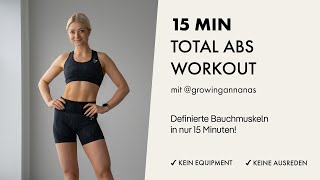 15 MIN TOTAL ABS  No Equipment  No repeat growingannanas  foodspring® [upl. by Legin]