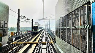 Réseau Express Métropolitain Trajet du REM sous la pluie torrentielle de louragan Béryl [upl. by Ain]