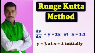 Runge Kutta method first order first degree best example solved step by step [upl. by Ninerb]