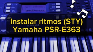 Pasar ritmos al teclado Yamaha PSRE363 [upl. by Esele]