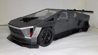 118 scale build Widebody Tesla Cybertruck v8 with NRE Alien 572 V8 engine [upl. by Yatnohs]