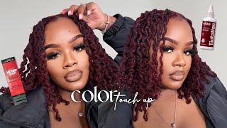 🍒 LOC TUTORIAL Red Loc Color Touch Up Using L’Oreal Hicolor amp Kiss Colors  IamJackieCymone [upl. by Telocin]