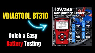 VDIAGTOOL BT310 Car Battery Tester Review  Quick amp Easy Battery Testing [upl. by Llenwahs63]