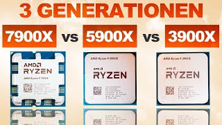 3 Generationen im TEST — AMD 7900X vs 5900X vs 3900X [upl. by Laikeze929]