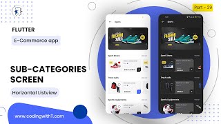 Flutter Sub Categories  Product Card  Horizontal ListView builder Flutter [upl. by Bevin]