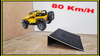 Jeep Wrangler VS Ramps 🚨 80 KmH 🚨 Lego Technic CRASH Test [upl. by Essiralc]