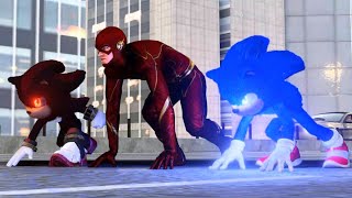 Sonic vs Flash Race Full Movie Animated Part 1 2 3 4 to 7 Who is Faster Sonic The Hedgehog cutscene [upl. by Asilat354]