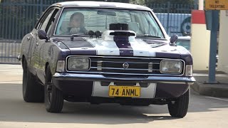 Angry sounding tuff cars leaving car show Sydney Rosehill Logistis Go SMC event [upl. by Bentley]