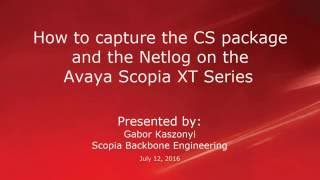 How to capture the CS package and the NetLog on the Avaya Scopia XT Series [upl. by Lundquist605]