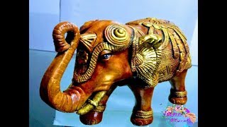 ELEFANTE DE CERAMICA EN IMITACION MADERA [upl. by Elhsa46]