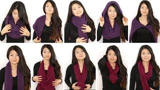 10 Ways to Wear an Infinity Circle Scarf  Eva Chung [upl. by Gelya578]