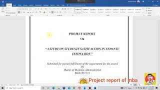 My project report of MBA  how to make a project report  internship report of MBA BBA final year [upl. by Abbot]