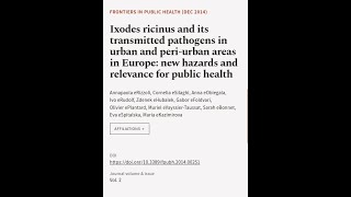 Ixodes ricinus and its transmitted pathogens in urban and periurban areas in Europe  RTCLTV [upl. by Dulciana]