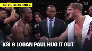 KSI amp Logan Paul Hug It Out After Rematch [upl. by Teage]