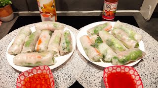 mon premier essai 🍤🥢 rouleaux de printemps 👍تجربتي الاولى لاكلة آسيوية [upl. by Erdnael]