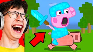 Peppa Pig Family VS Minecraft Funny Animation [upl. by Fabrice44]