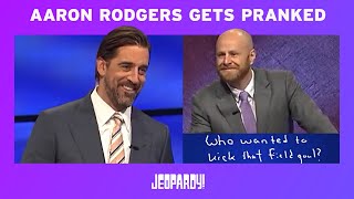 Aaron Rodgers Jeopardy Guest Host Highlight  JEOPARDY [upl. by Cayla]