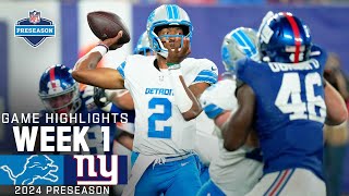 Detroit Lions vs New York Giants  2024 Preseason Week 1 Game Highlights [upl. by Aguie]