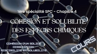 4  Cohésion et solubilité des espèces chimiques [upl. by Nailil]