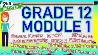 Grade 12 Module 1  2nd Quarter Subjects with downloadable files [upl. by Yelda]