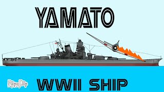 IJN Yamato battleship sinking Animated 1945 WWII [upl. by Attalie]