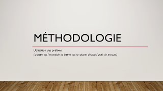 Méthodologie  Préfixes des unités de mesure [upl. by Cleopatra301]