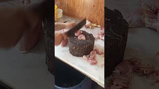 Butcher Cutting Meat on Butcher Block cuttingchicken skills shortsfeed shorts chicken [upl. by Jedthus39]