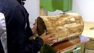 Cutting a log on the bandsaw [upl. by Pammy]