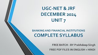 UGC NET DECEMBER 2024 I CLASS –06 I COMMERCE  BANKING AND FINANCIAL INSTITUTIONS  07 [upl. by Romanas]